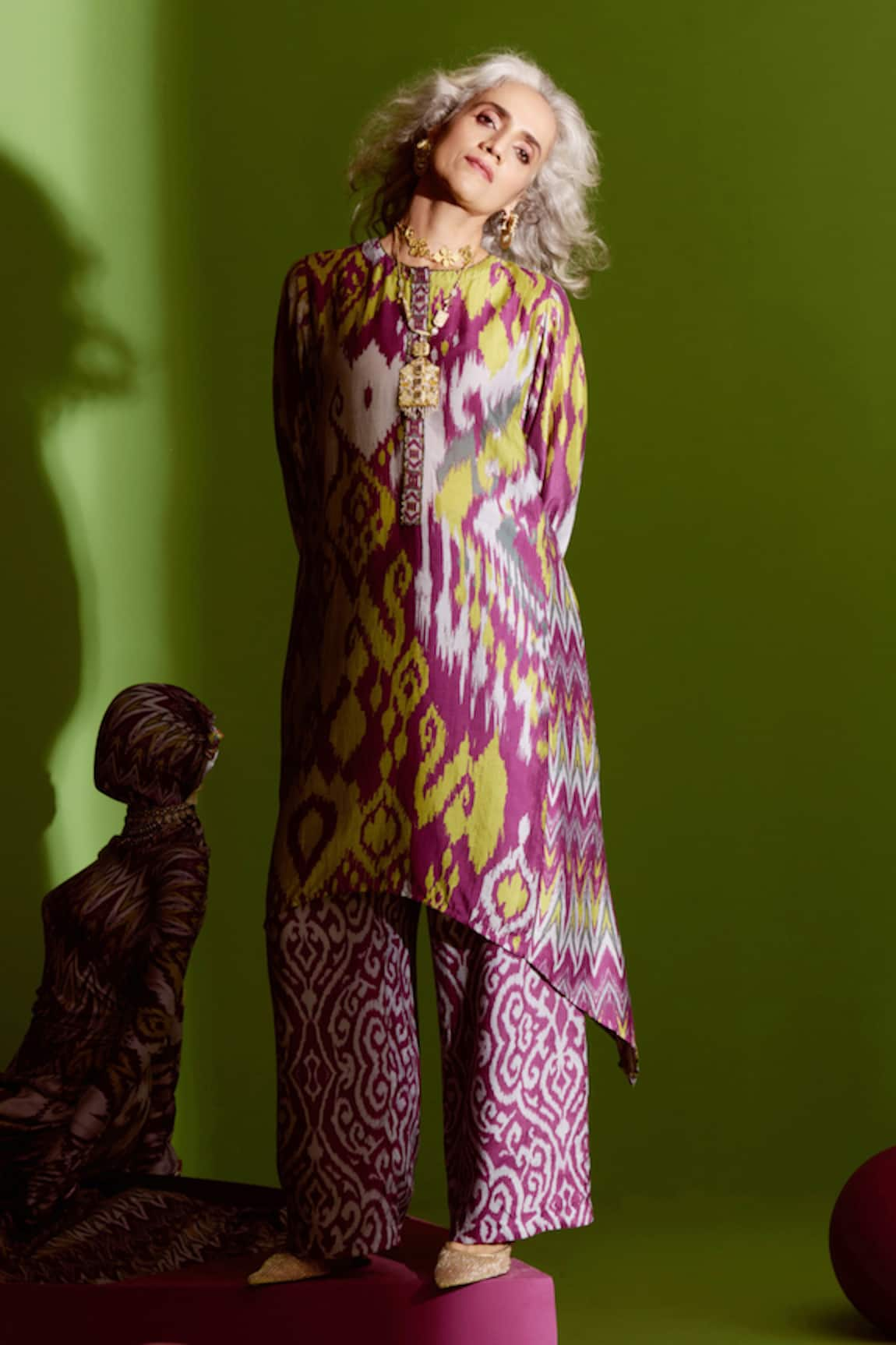 Saundh Ikat Print Kurta & Palazzo Set