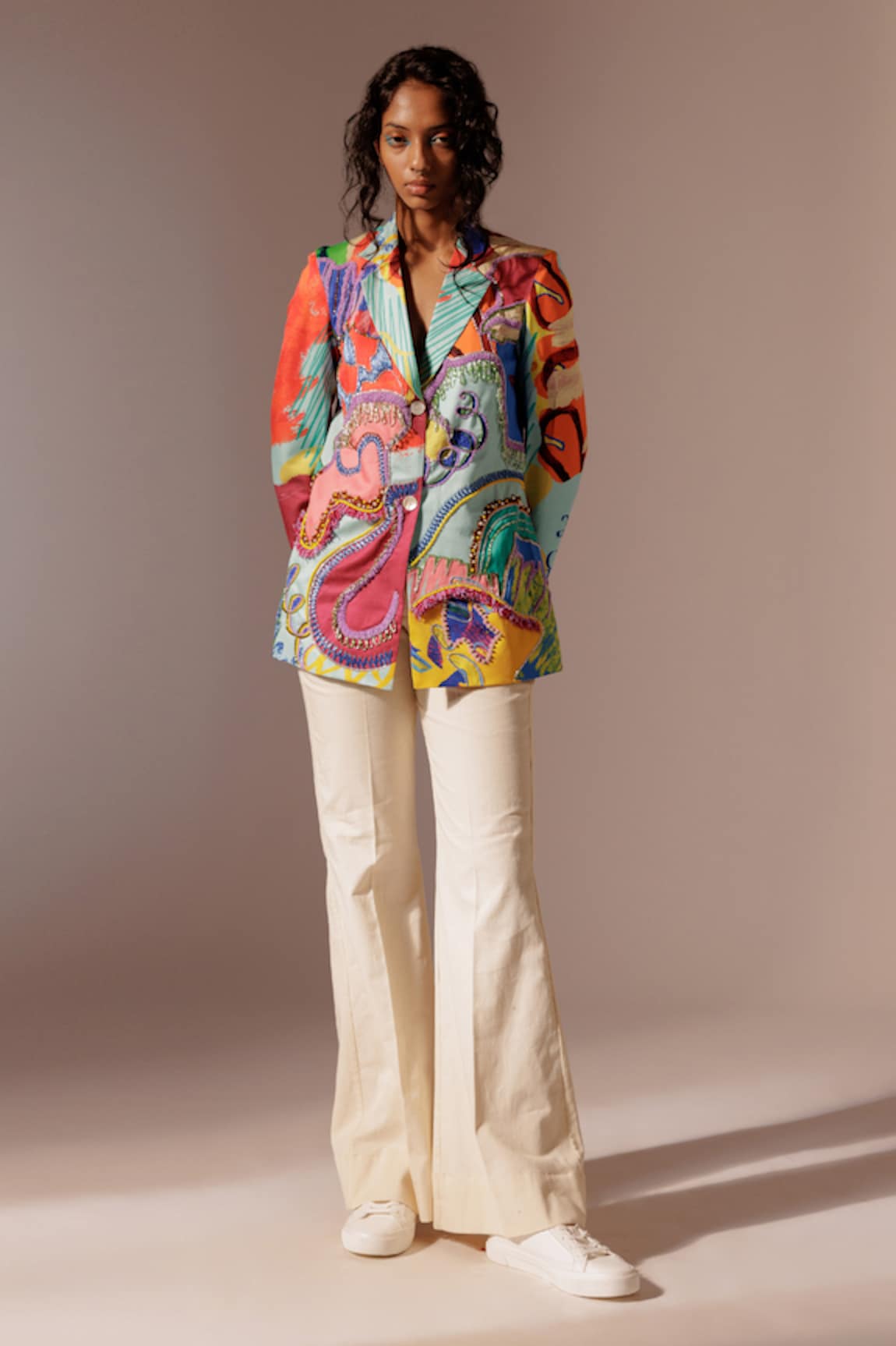 Advait Island Printed Embellished Blazer