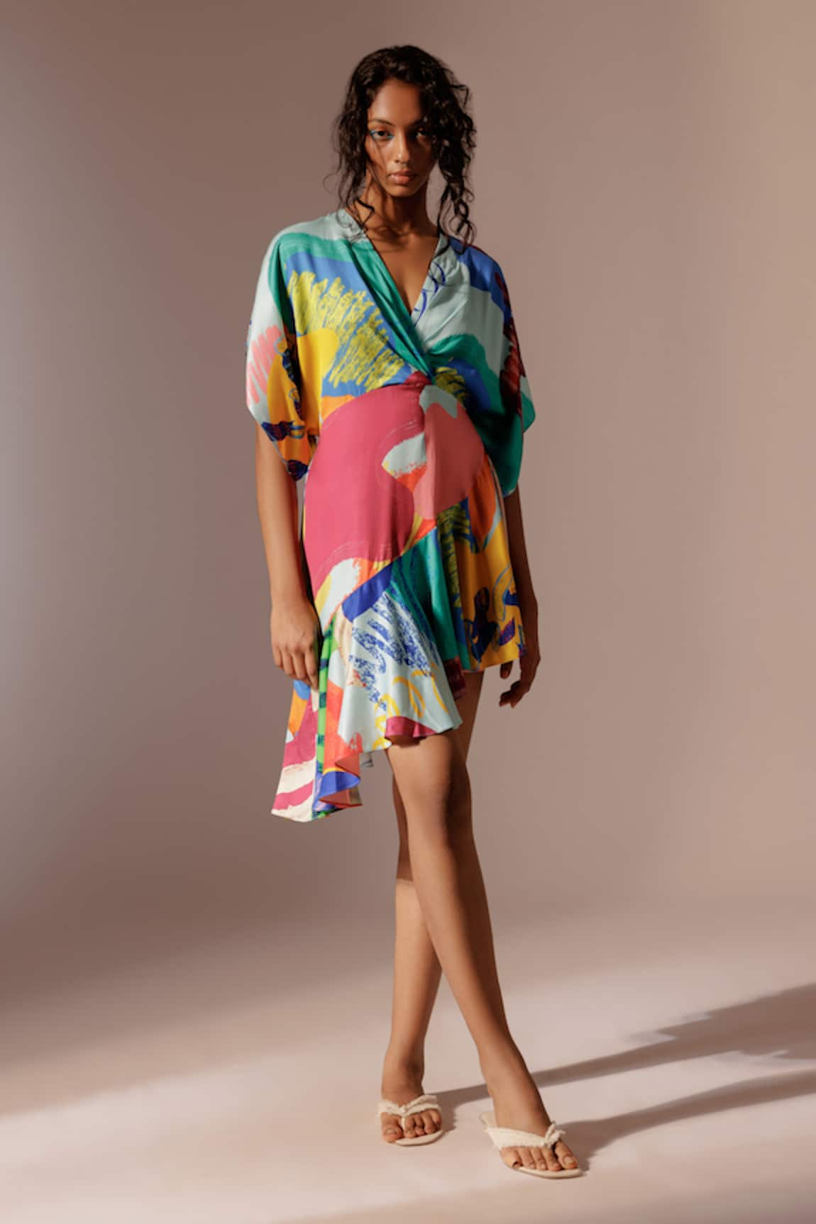 Advait Island Print Ruffle Dress