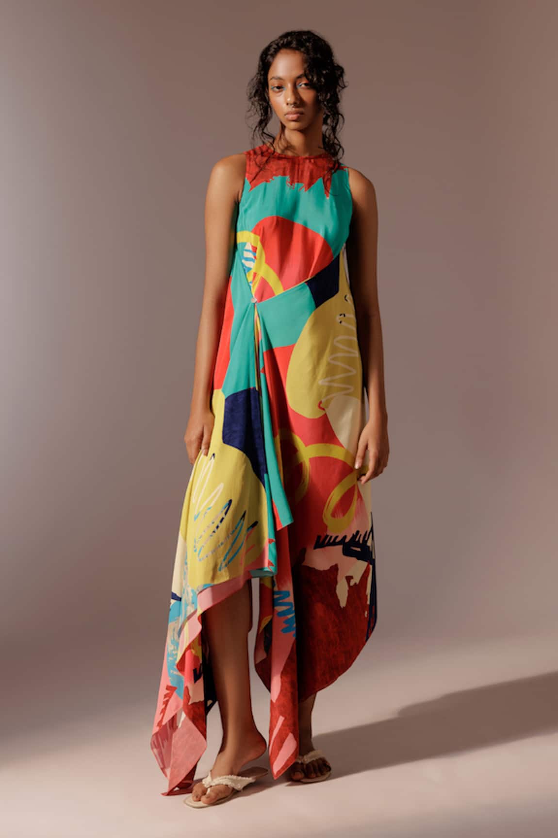 Advait Juno Print Asymmetrical Dress