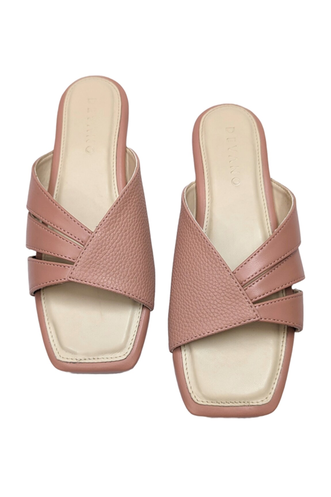 Devano Textured Triple Strap Pattern Flats