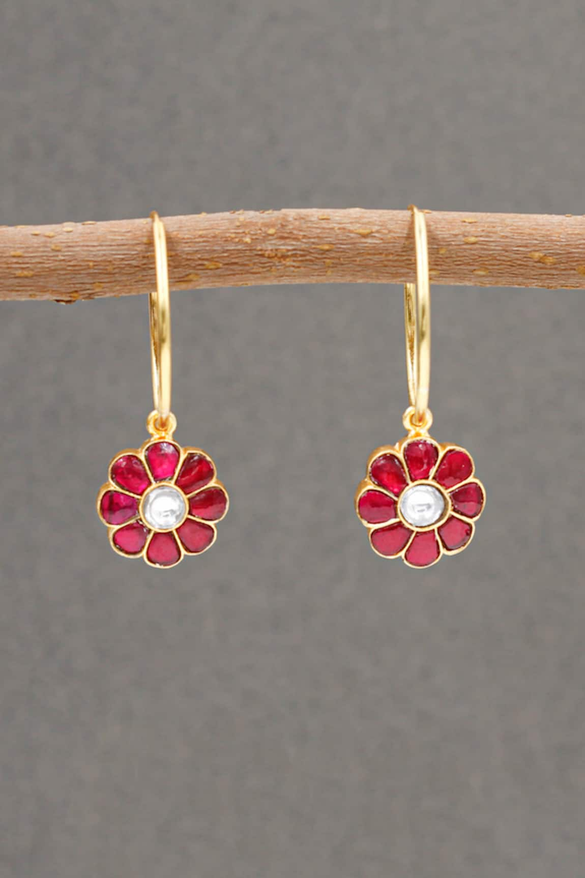 Sangeeta Boochra Floral Drop Hoops