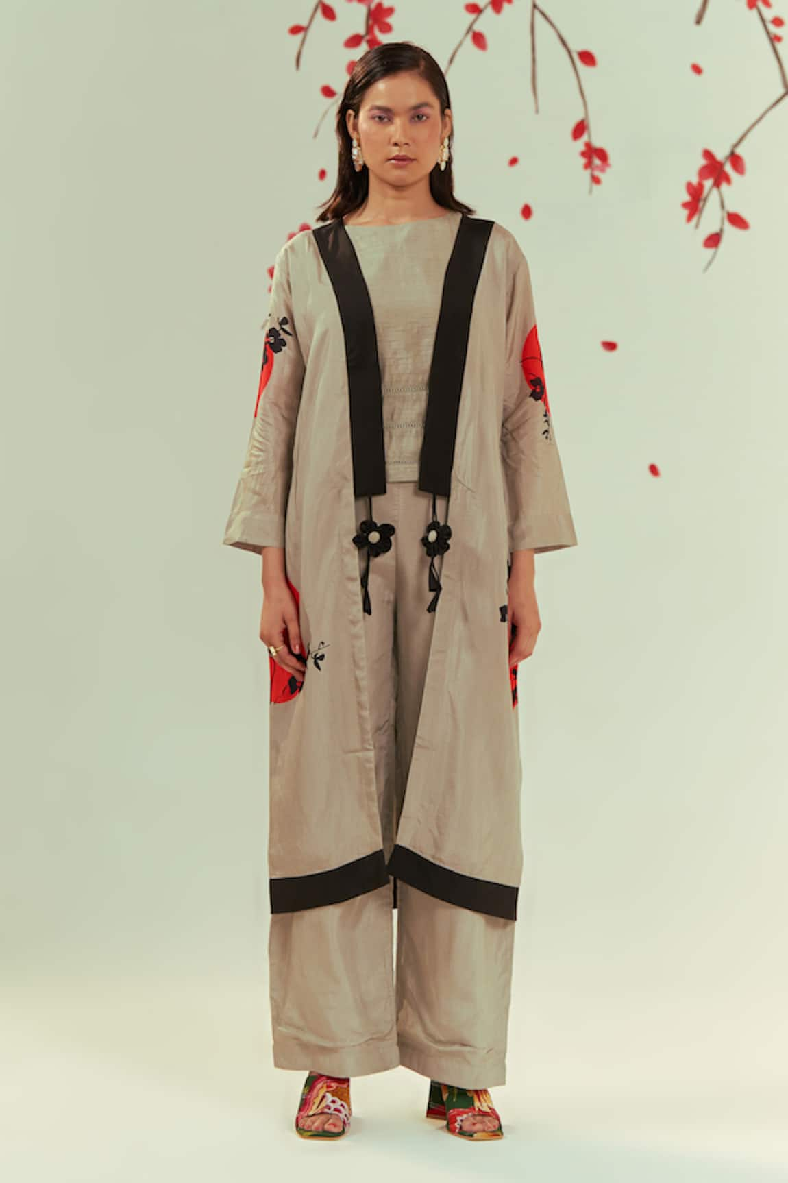 Coeur Yugen Ikigai Art Print Jacket Flared Pant Set