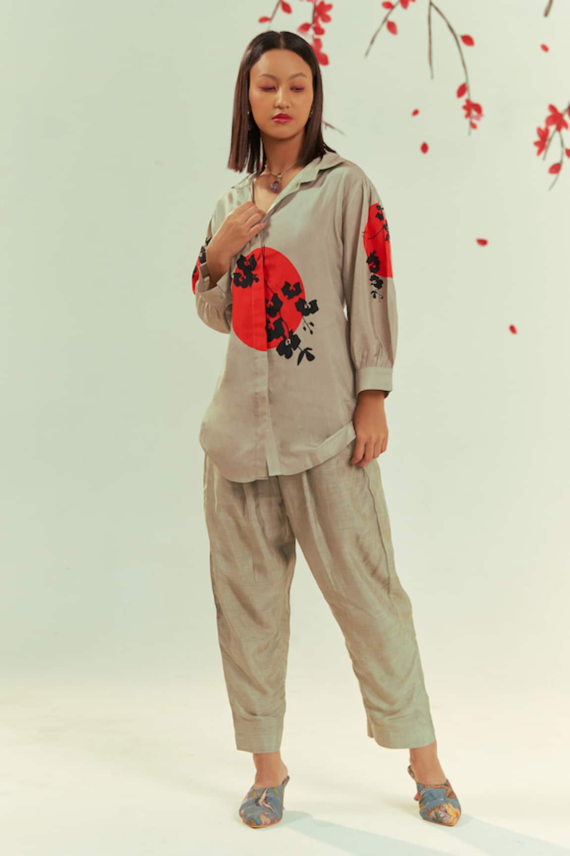 Coeur Yugen Ikigai Bloom Art Print Shirt With Pant