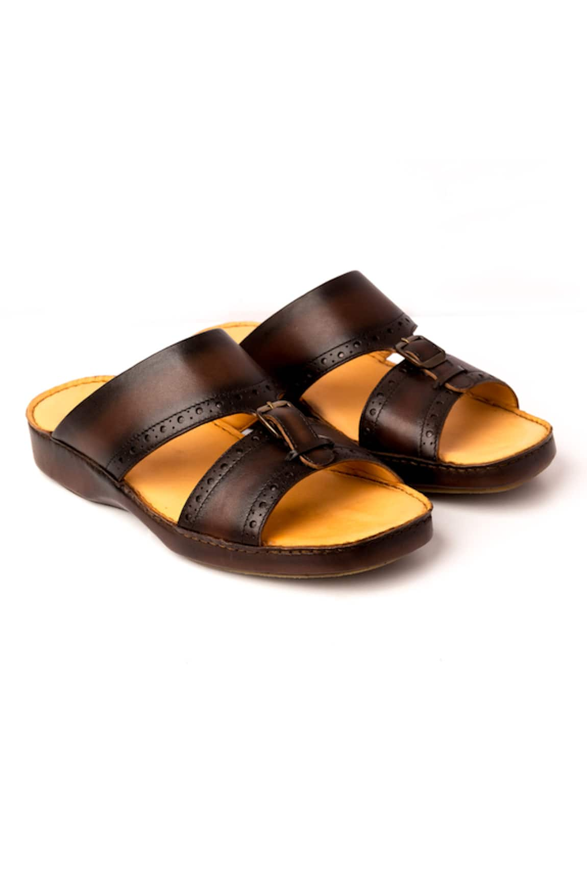 Nauvab Baksua Brogue Dual Strap Sandals