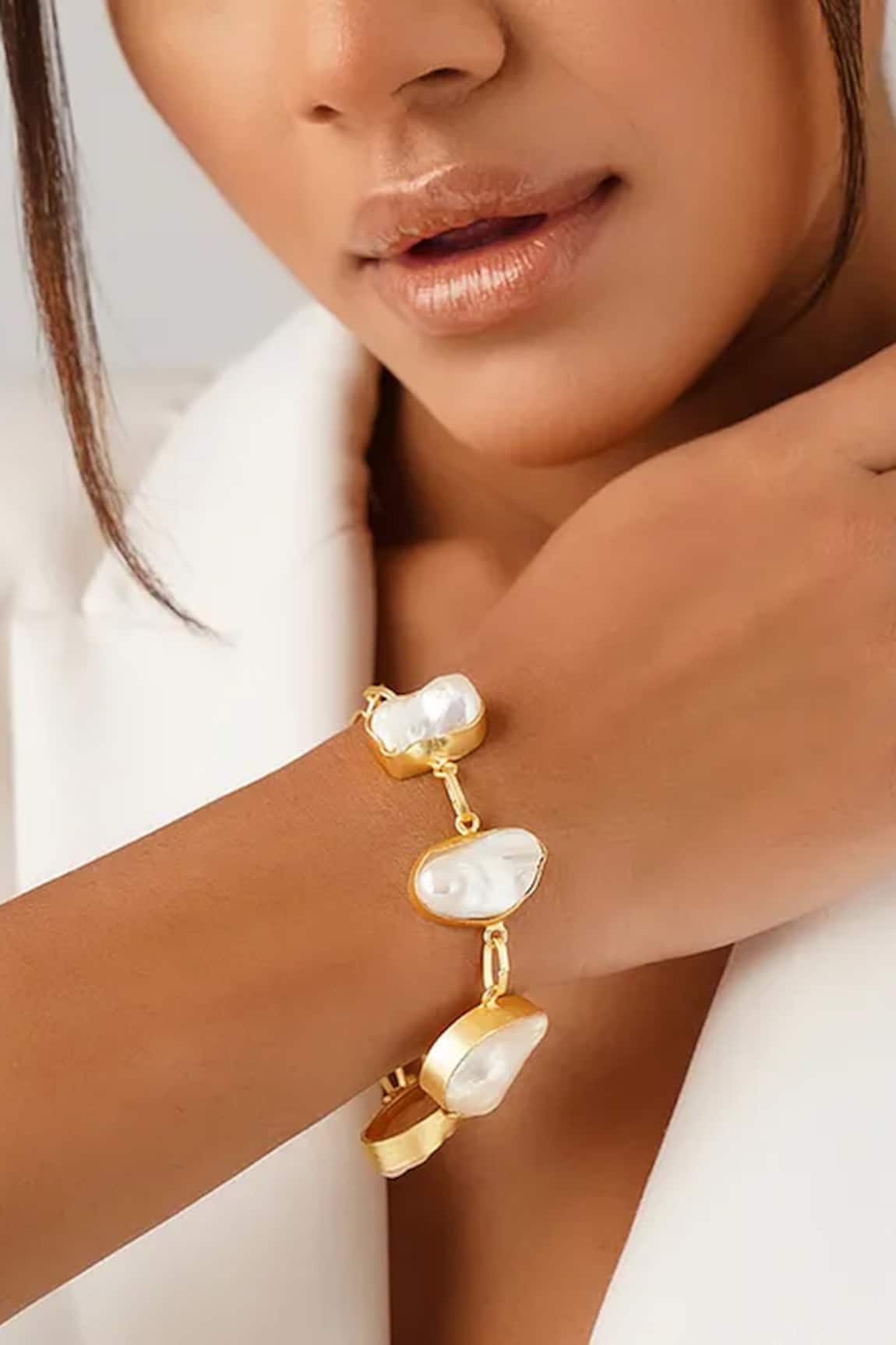 Kastiya Jewels Baroque Pearl Embellished Bracelet