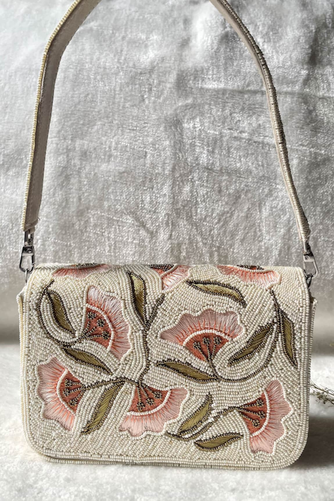 Kreivo by Vamanshi Damania Silk Embellished Threadwork Bucket Bag