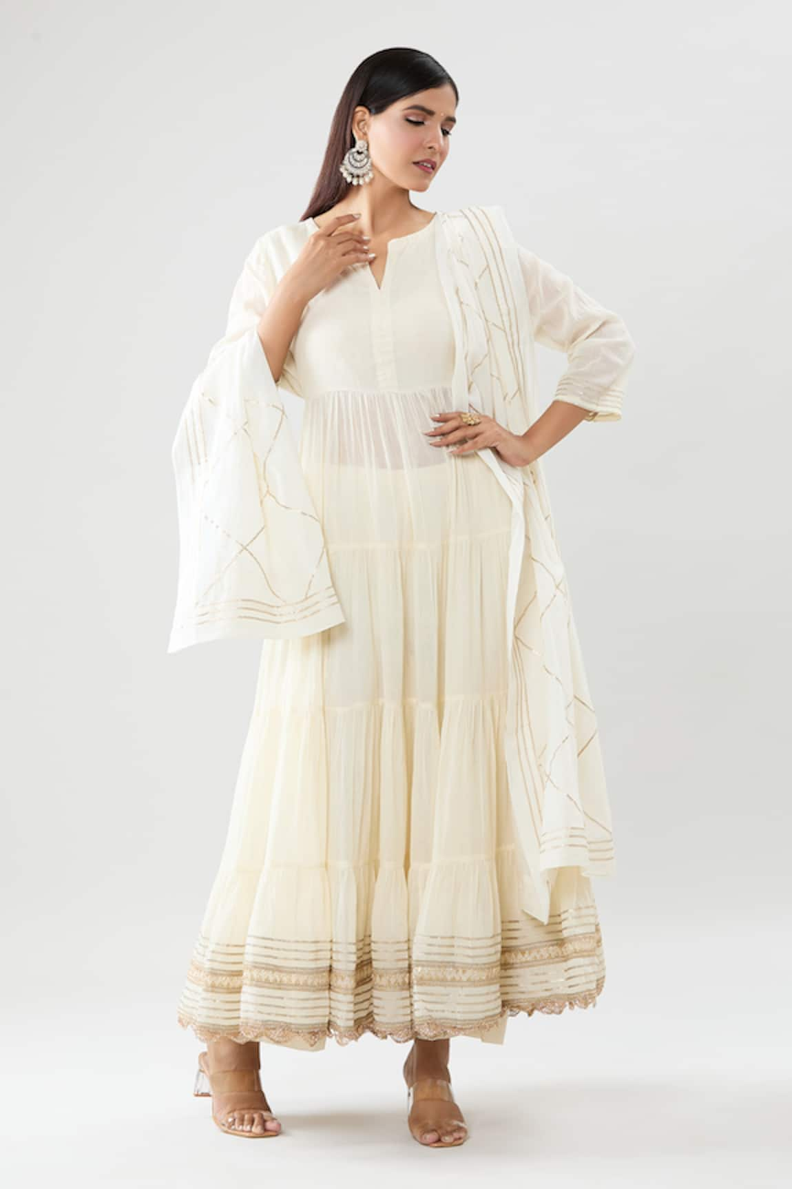 Peenacolada Embroidered Anarkali Pant Set