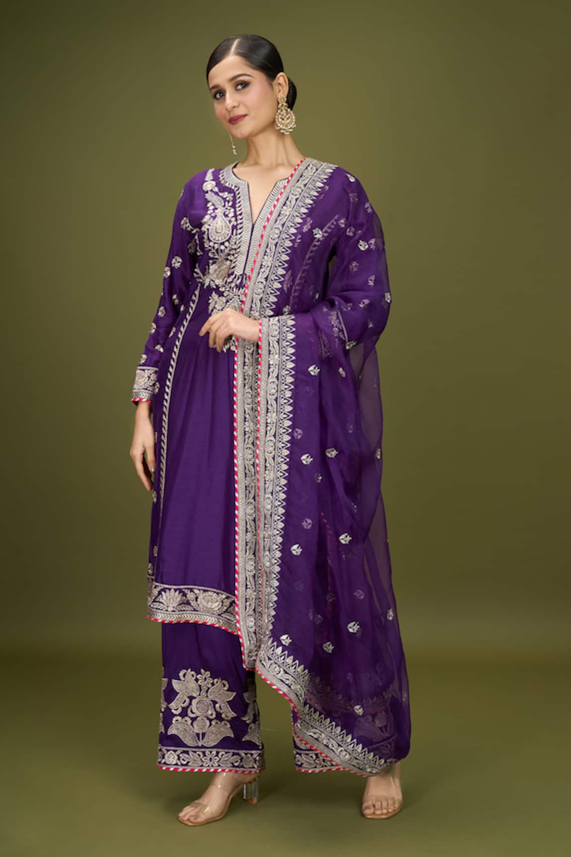Gopi Vaid Gol Amaya Embroidered Kurta Palazzo Set