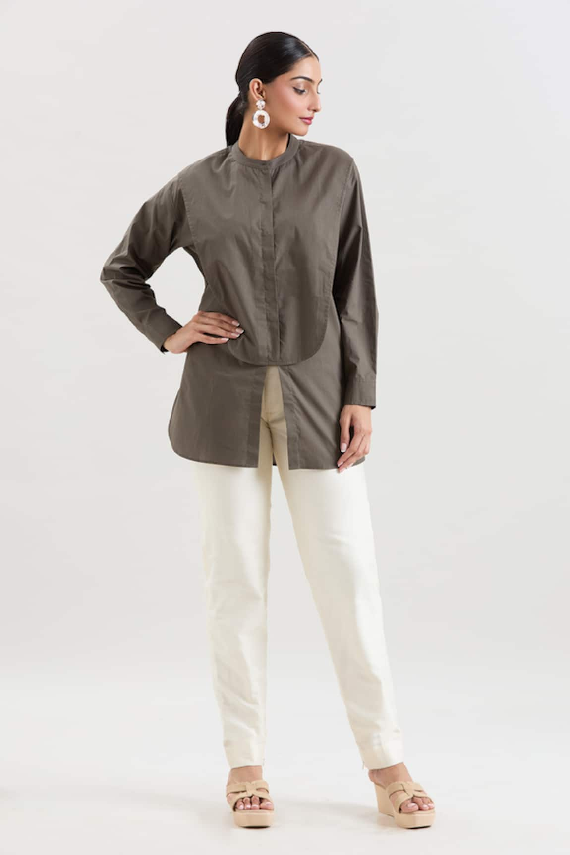 House of Behram Front Slit Shirt