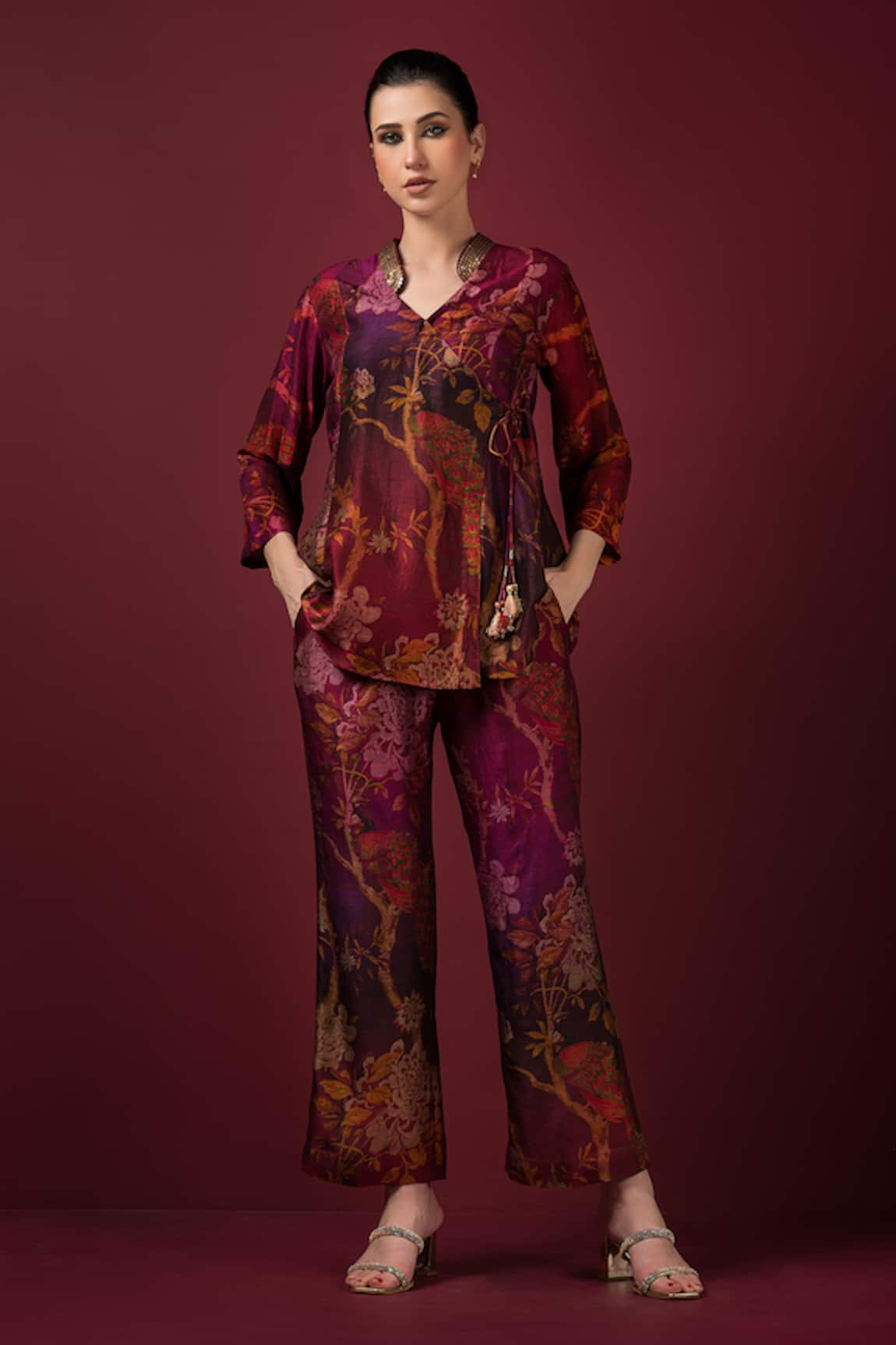 SONIA BADERIA Floral Print Shirt & Pant Set