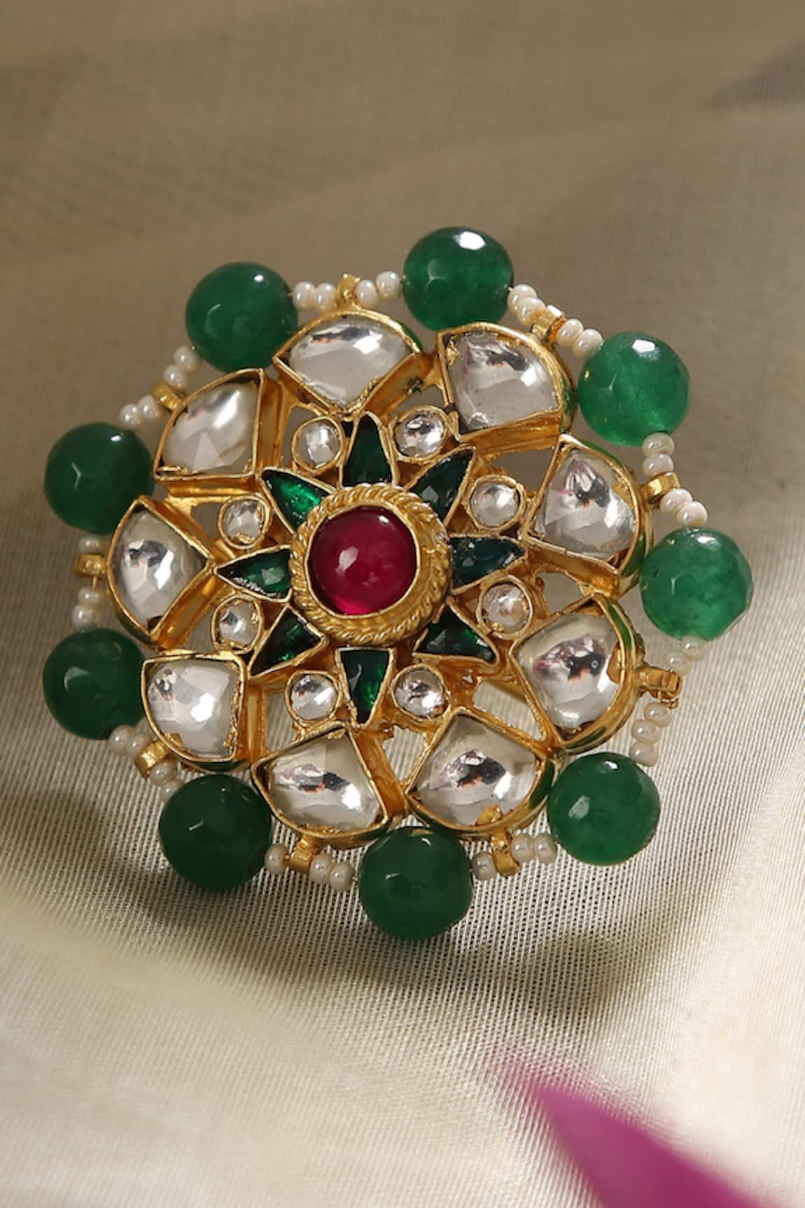 Amoliconcepts Kundan Embellished Ring