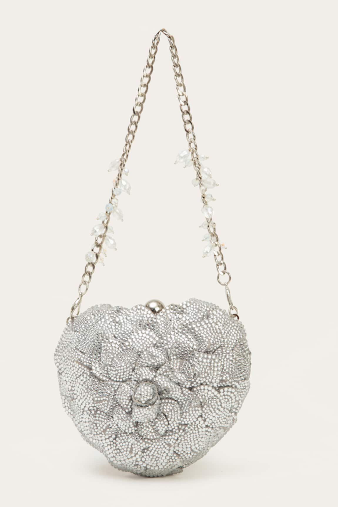 Doux Amour Isa Floral Crystal Embellished Heart Bag