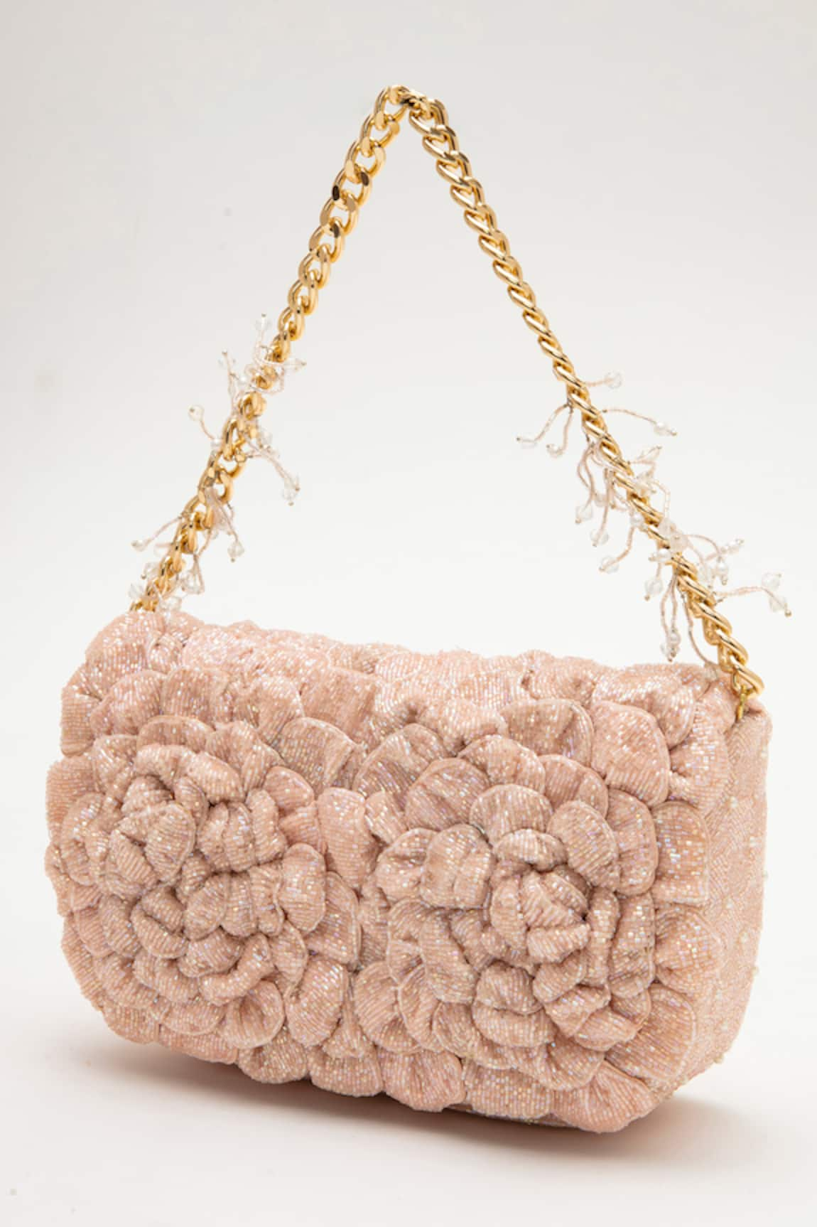 Doux Amour Coco Double Rose Bead Embellished Bag