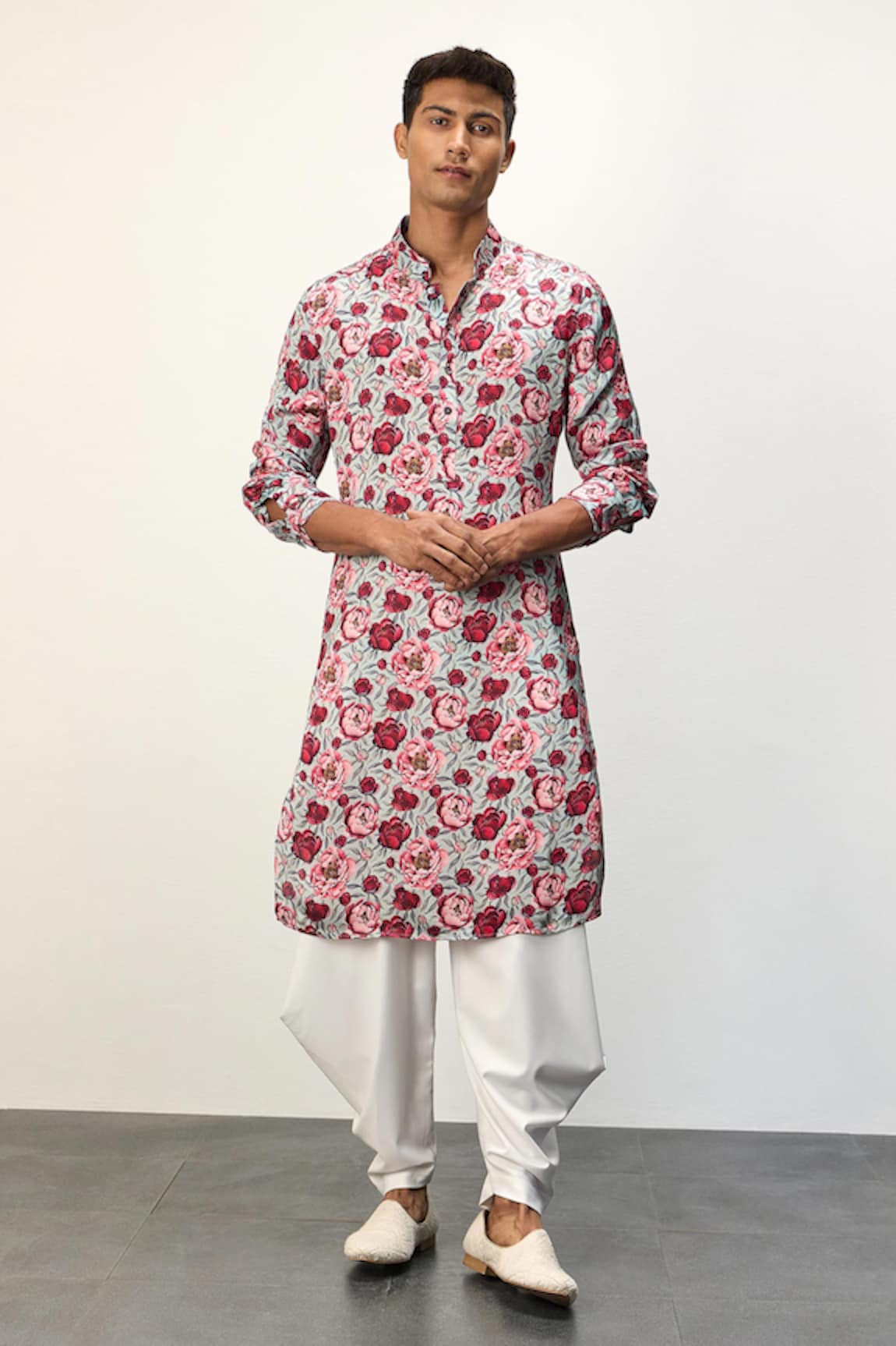 Arjan Dugal Peony Print Kurta & Pant Set