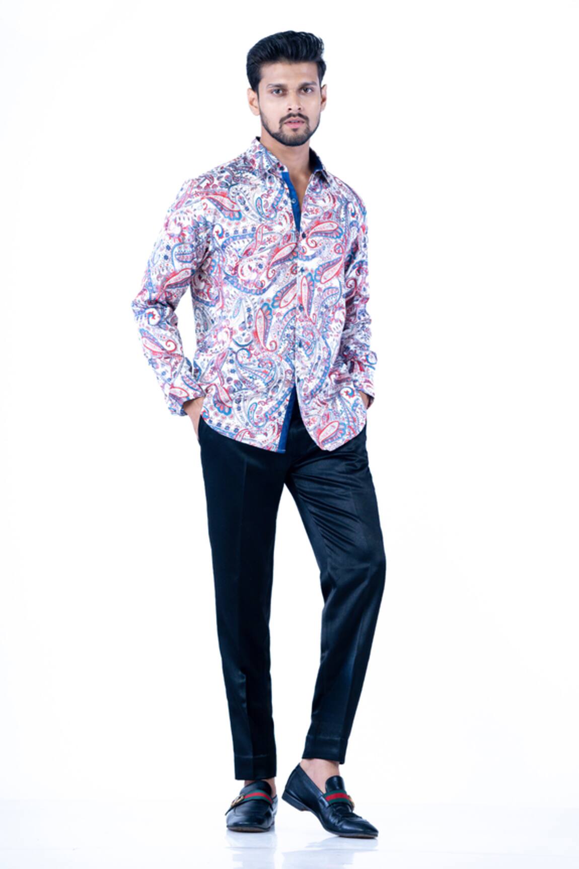 YAJY by Aditya Jain Paisley Print Shirt