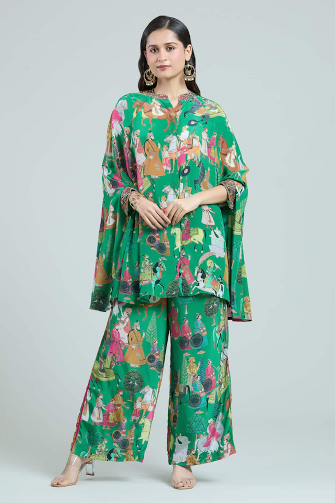 Rajat K Tangri Mughal Print Kaftan & Pant Co-ord Set