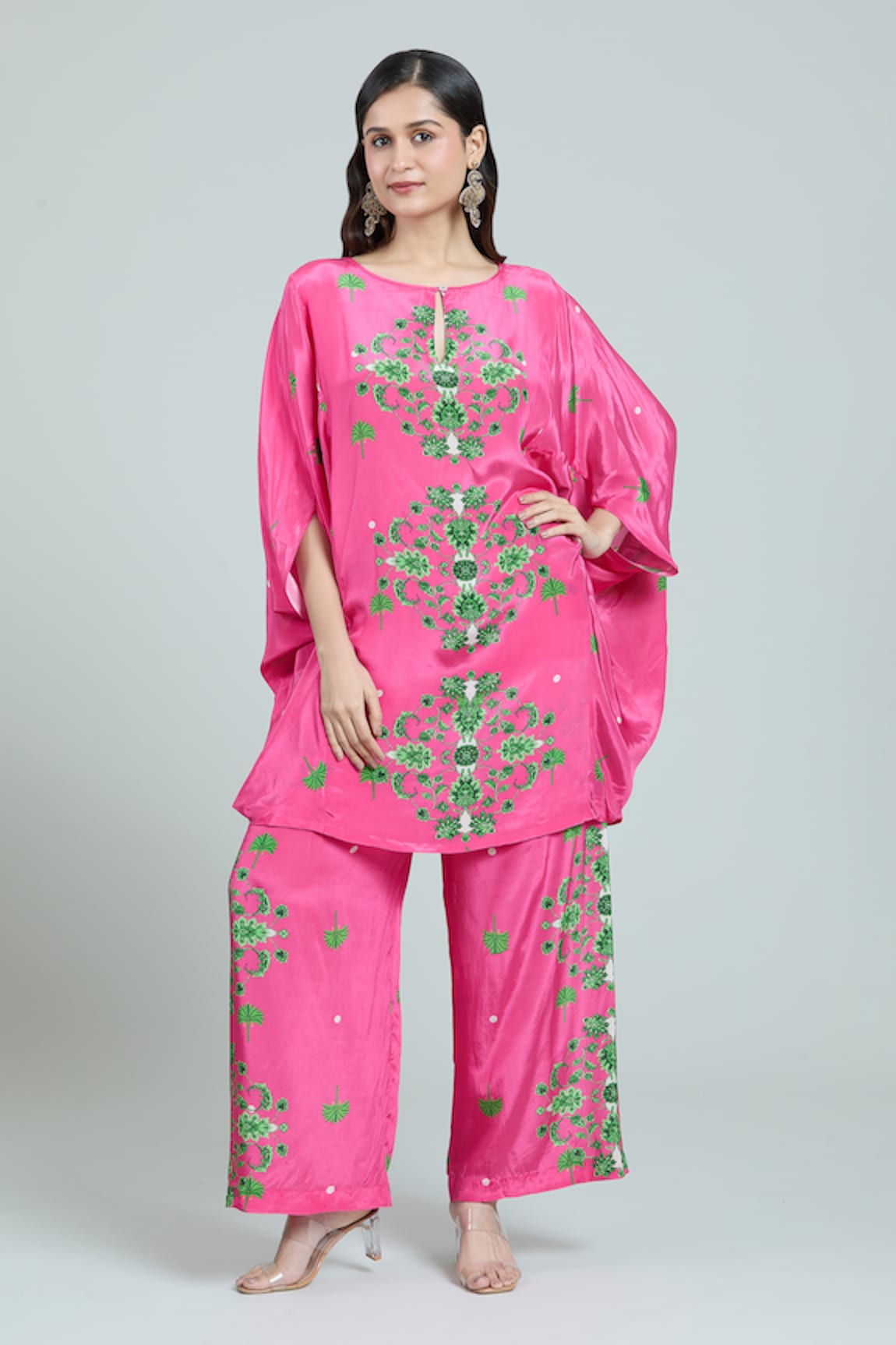 Rajat K Tangri Mughal Floral Print Kaftan & Pant Set