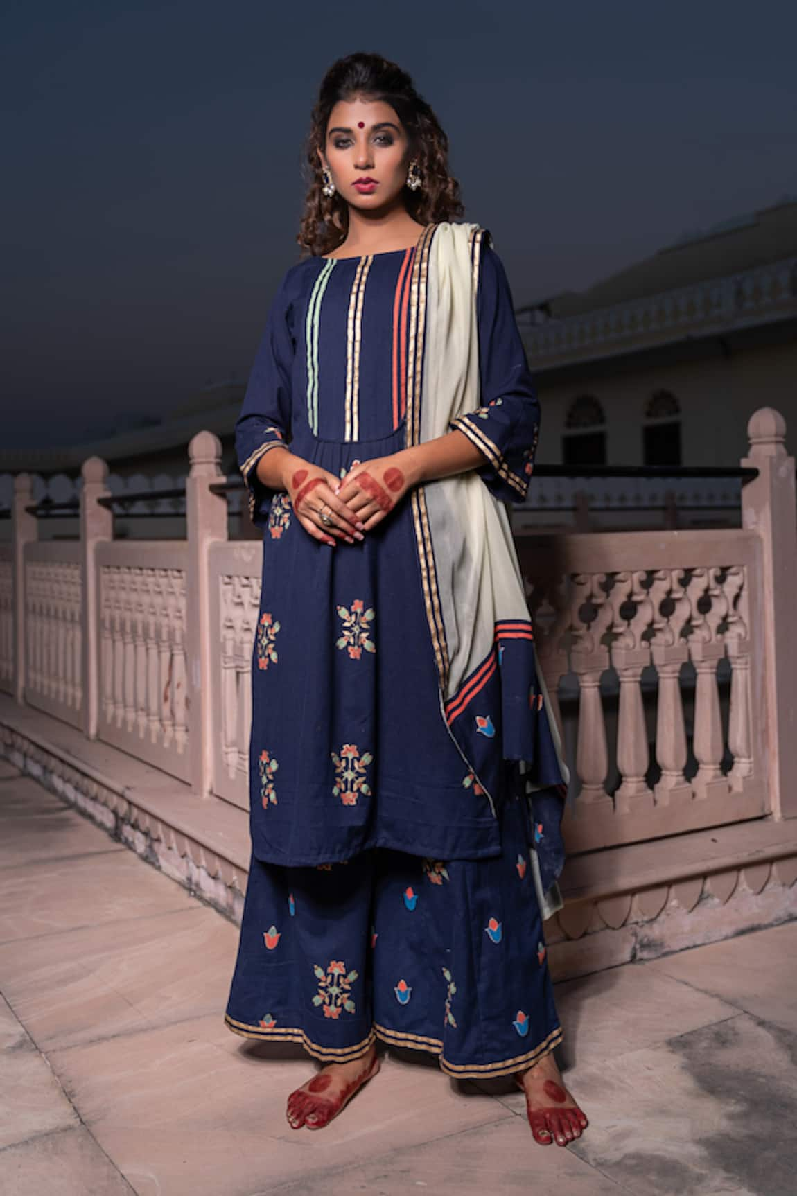 The Home Affair Morrocan Print Kurta Pant Set