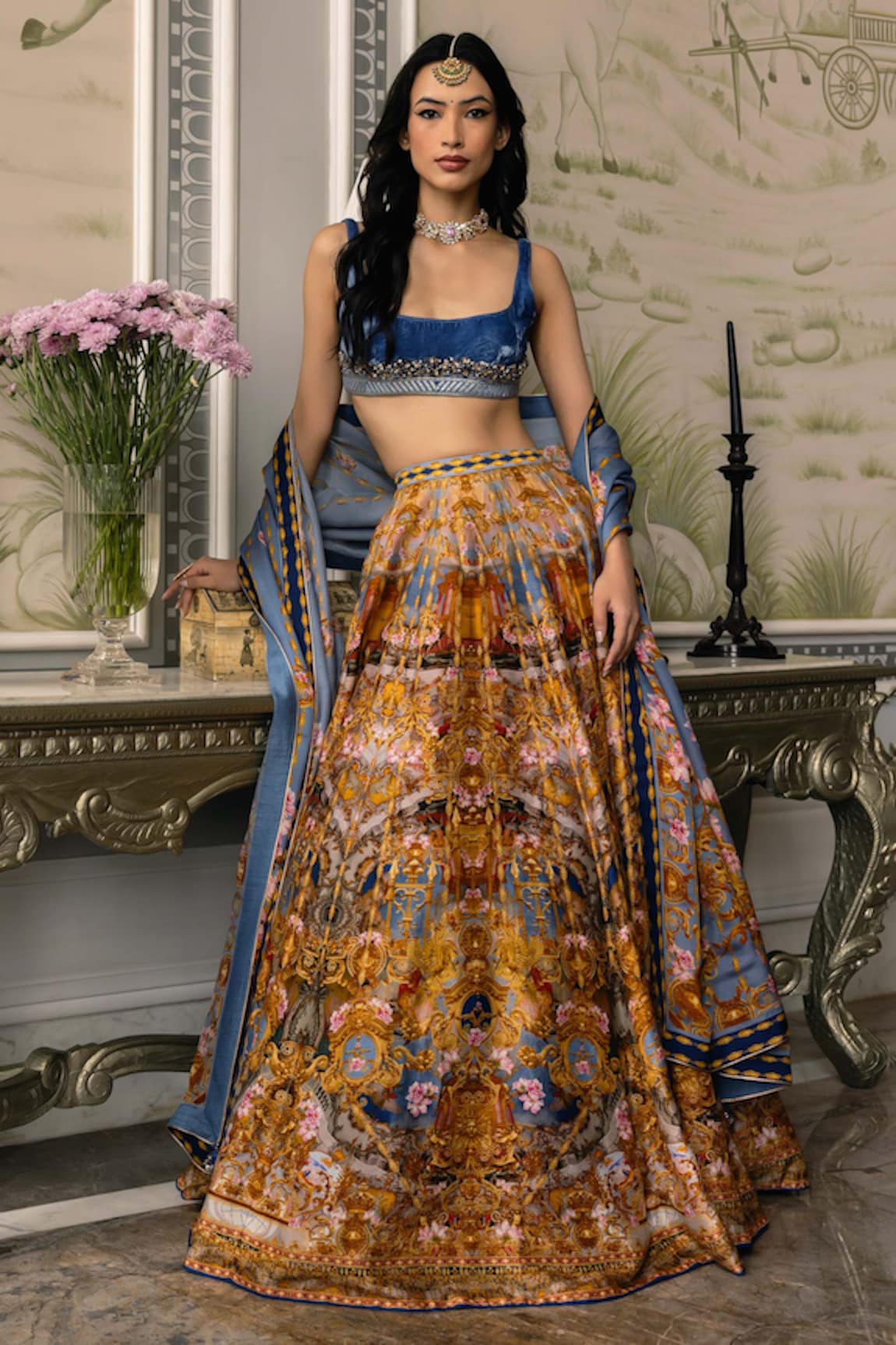 Falguni Shane Peacock Hera Printed Lehenga Set