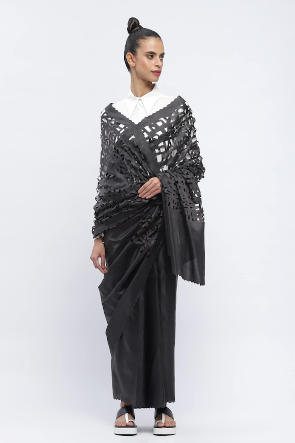 Abraham & Thakore Lazer Cut Saree