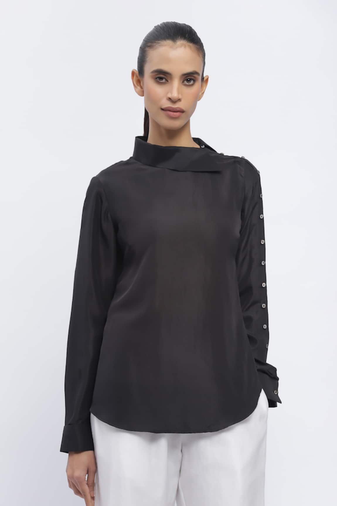 Abraham & Thakore Crepe Solid Shirt