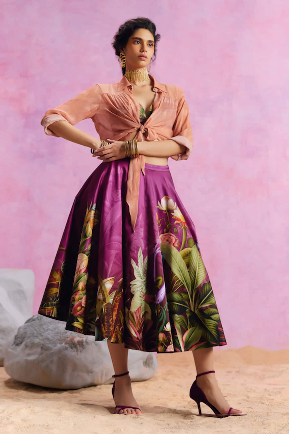 Kalista Amelia Floral Pattern Skirt Set