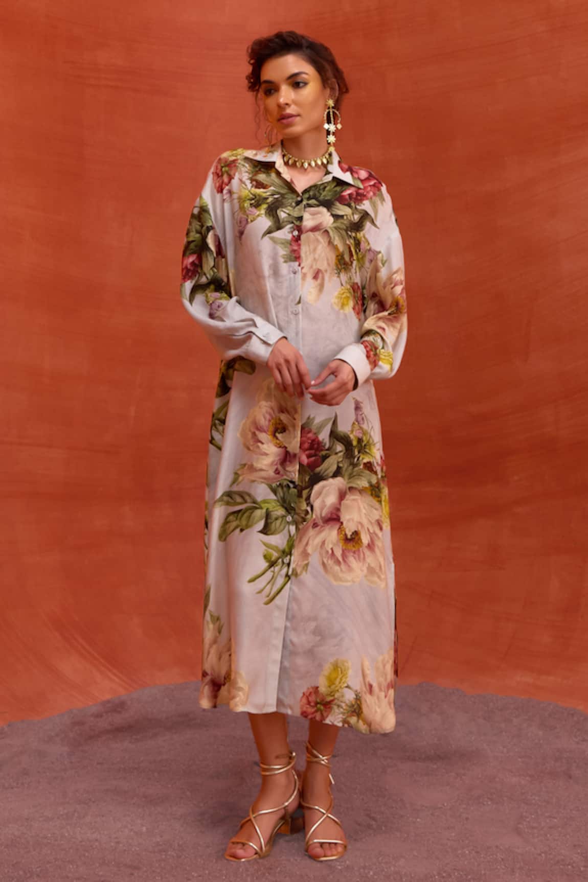 Kalista Melinda Floral Pattern Shirt Dress