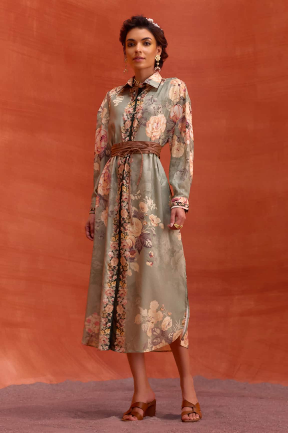 Kalista Tiffiny Floral Pattern Shirt Dress