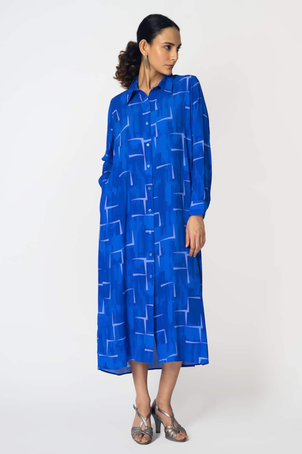 KLAD Brick Print Shirt Dress