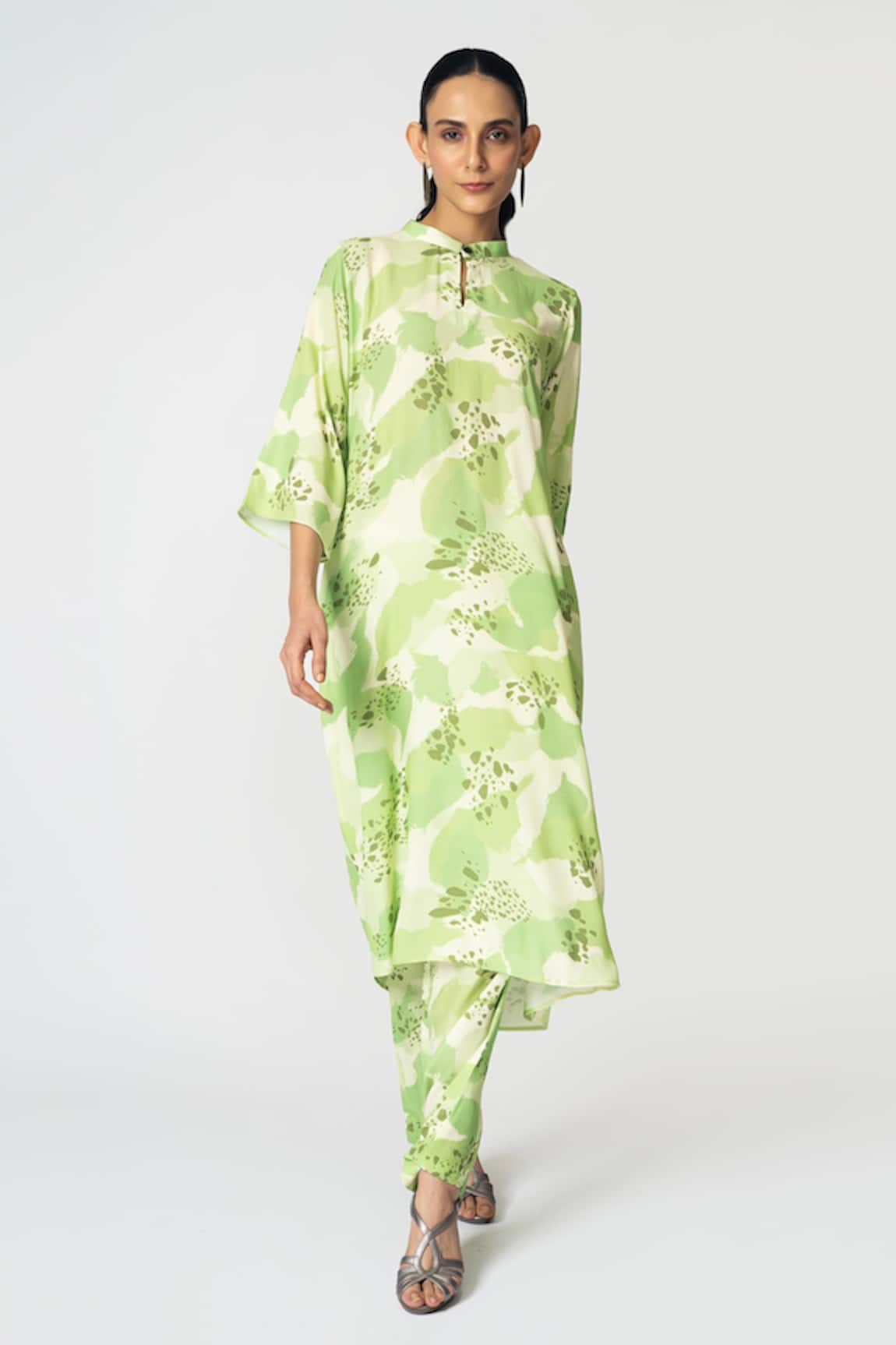 KLAD Abstract Geometric Splash Print Tunic With Pant