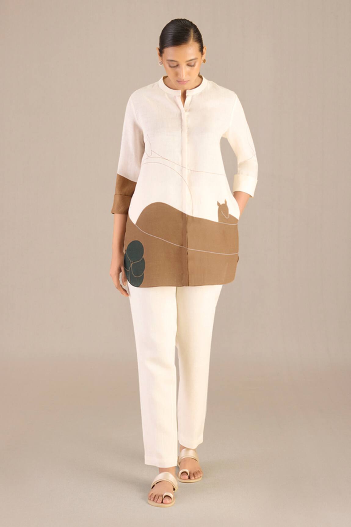 Ampm Shireen Abstract Pattern Shirt & Pant Set