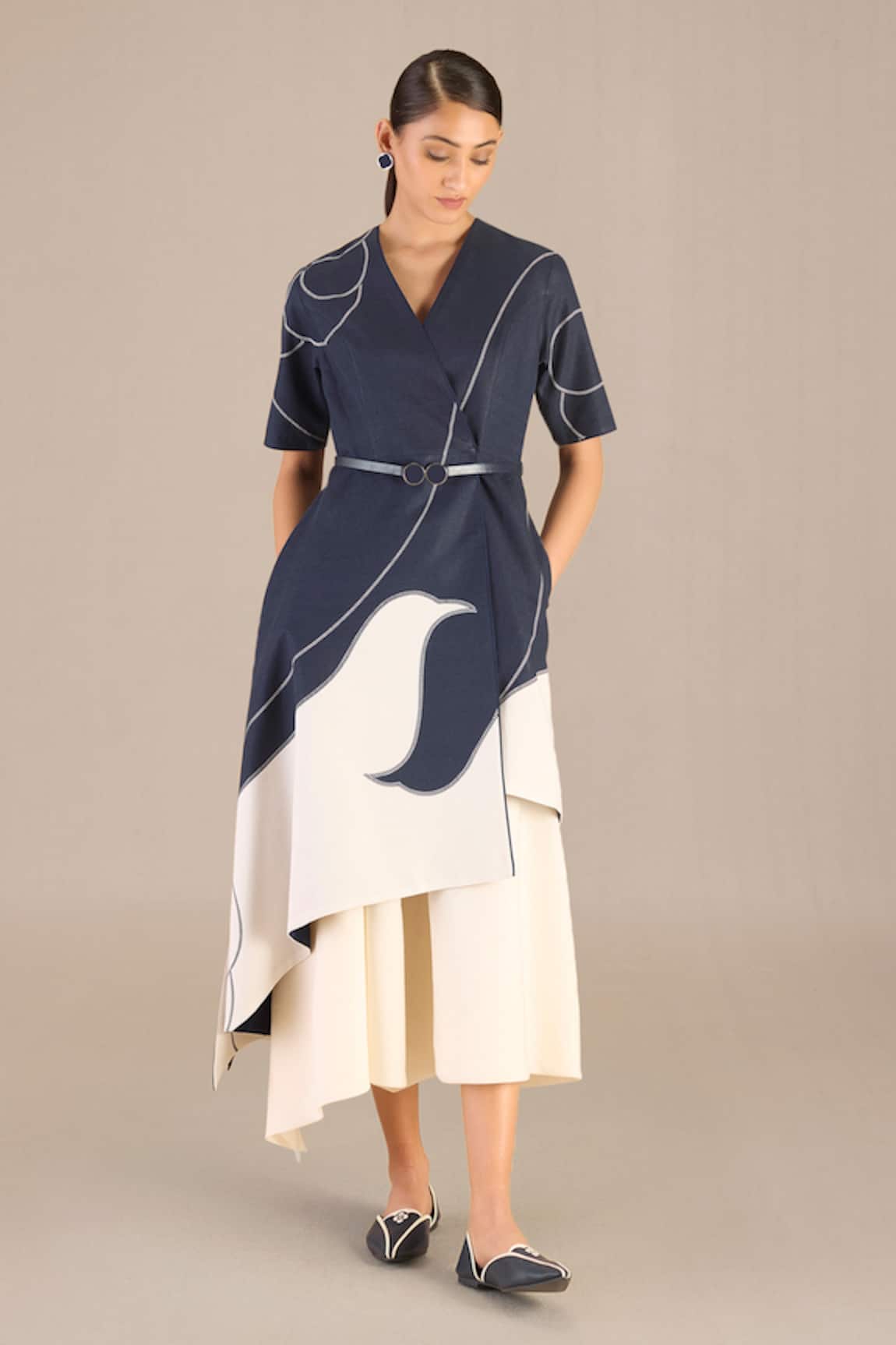 Ampm Seira Abstract Pattern Jacket & Skirt Set