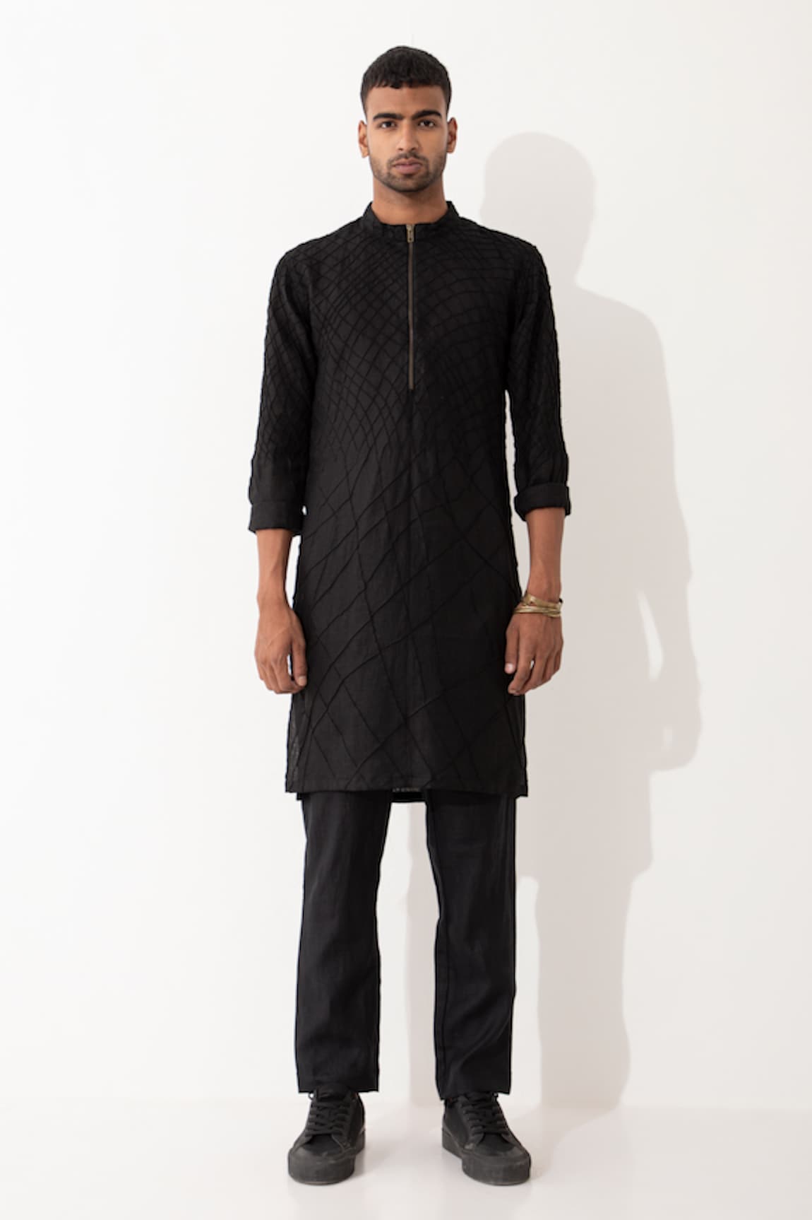 Son of A Noble Snob Alistair Straight Textured Kurta With Pant