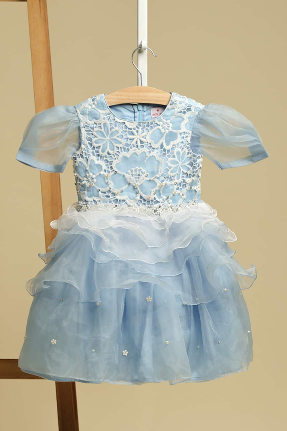 Rang by Lespetits Cinderella Embellished Lace Ruffle Dress