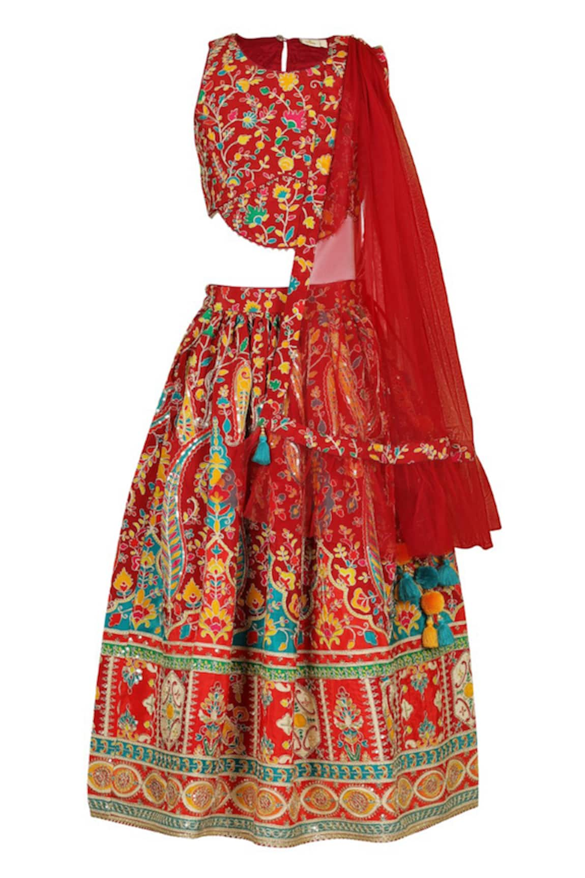 Rang by Lespetits Floral Zari Embroidered Lehenga Set