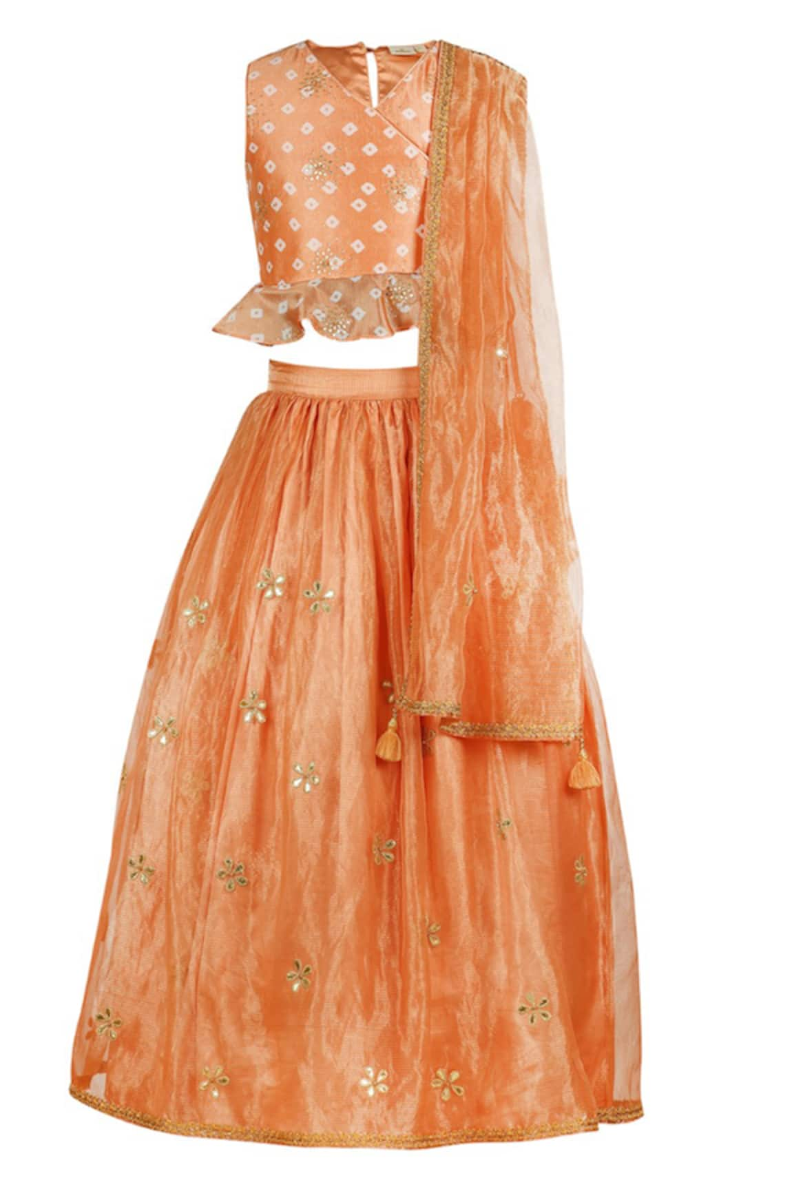 Rang by Lespetits Floral Gota Embellished Lehenga Set