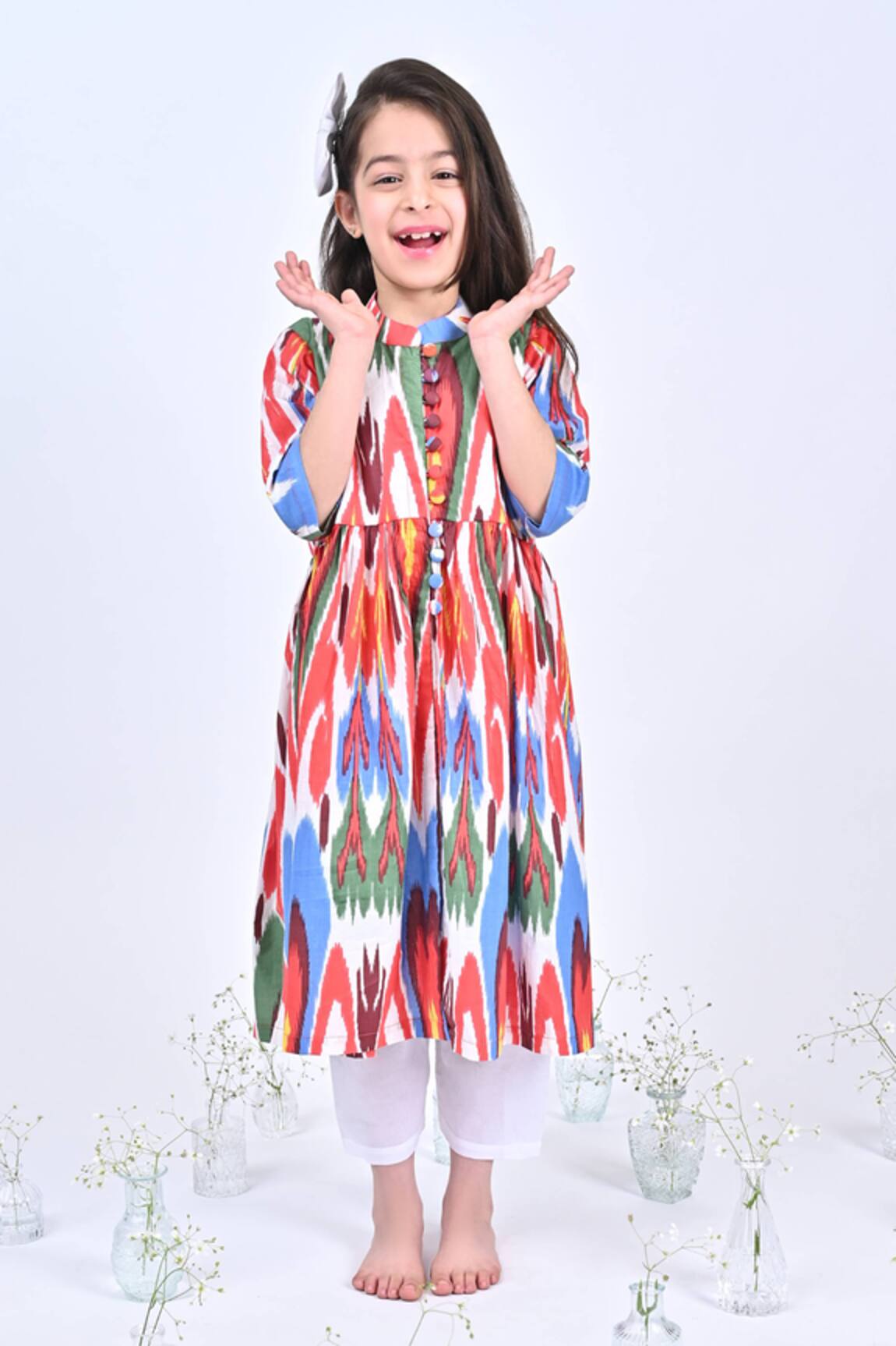 THE COTTON STAPLE Pearl Ikat Print Kurta With Pant