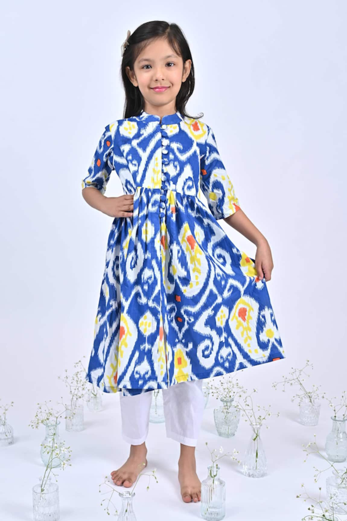 THE COTTON STAPLE Beach Paisley Ikat Print Kurta With Pant