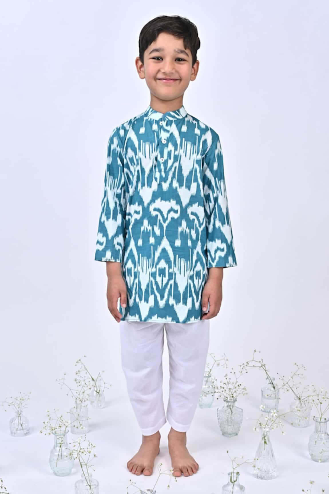 THE COTTON STAPLE Robin Ikat Print Kurta With Pant