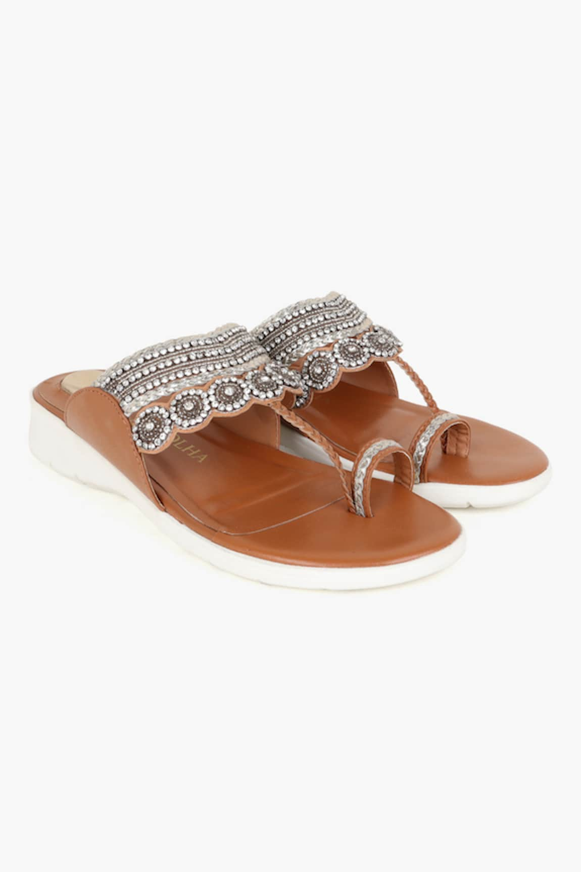 KOLHA Aanya Leather Kolhapuri Flats