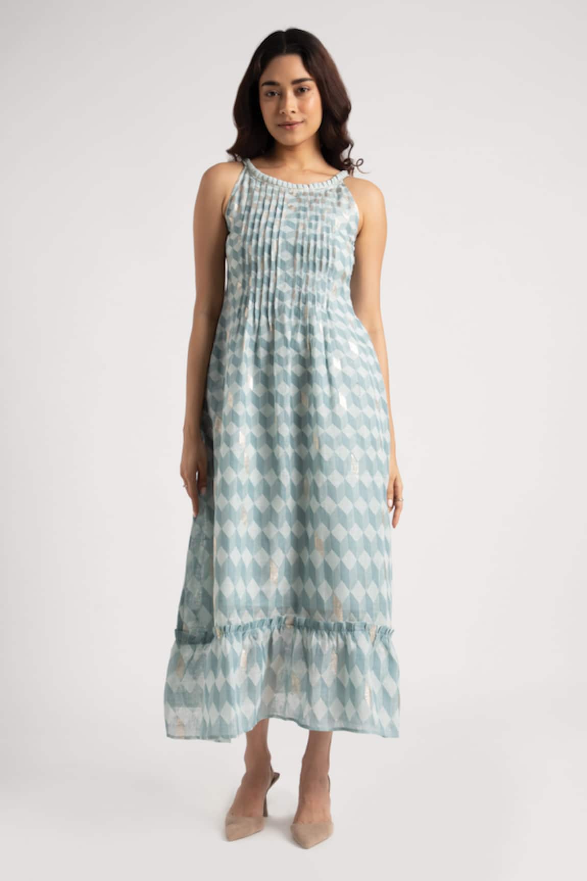 Kaveri Lady Q Christina Cubes Print Dress