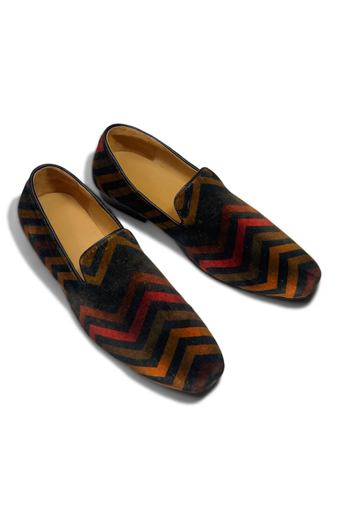 Rohit Bal Chevron Print Velvet Shoes