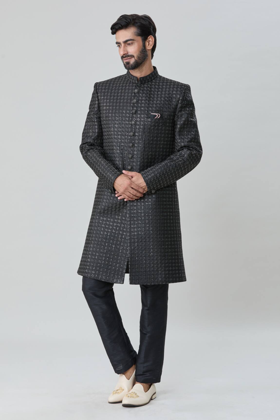 Arihant Rai Sinha Miniature Sequin Butti Embroidered Sherwani With Pant 