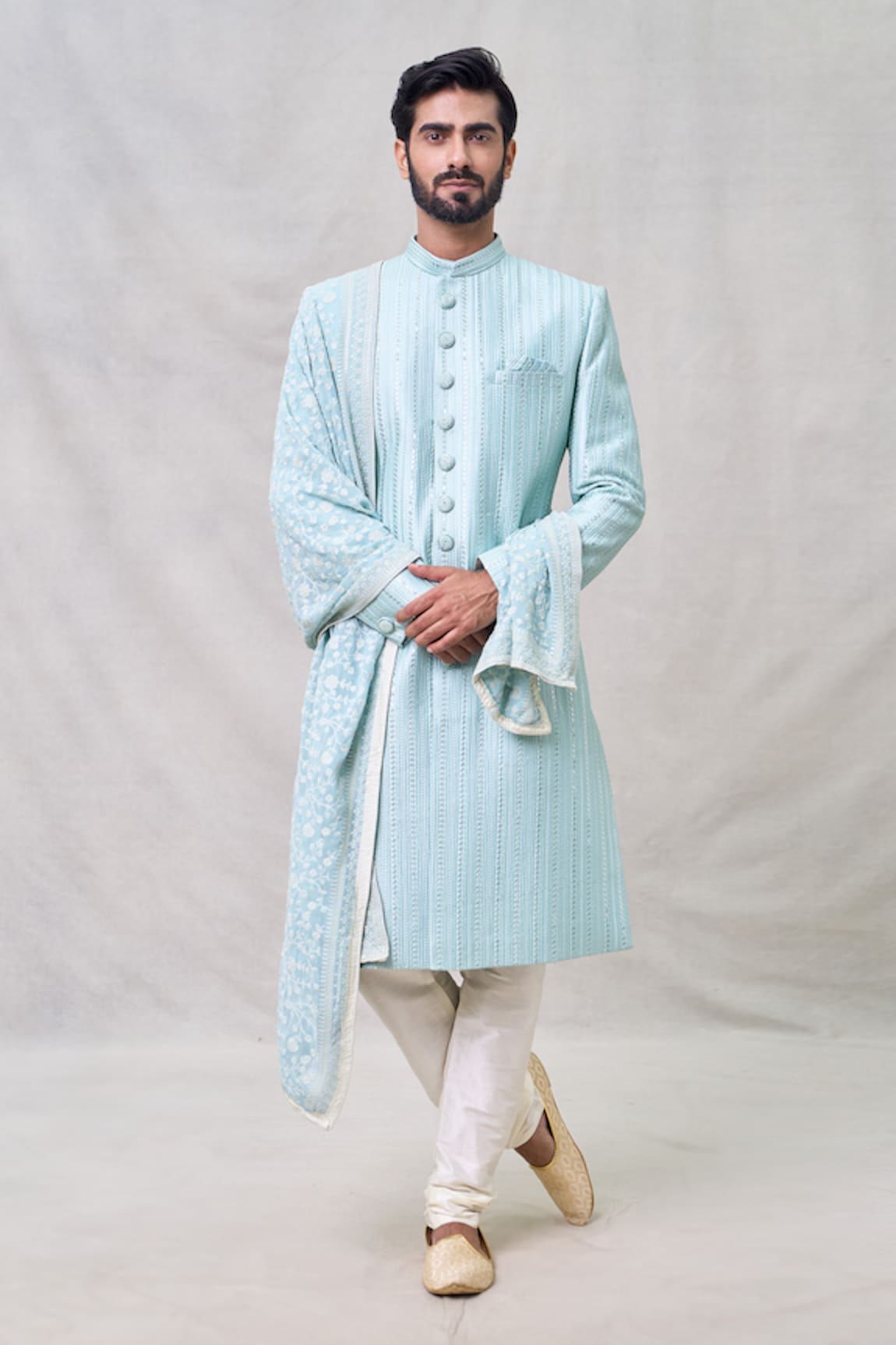 Arihant Rai Sinha Sequin Gul Vine Embroidered Sherwani Set