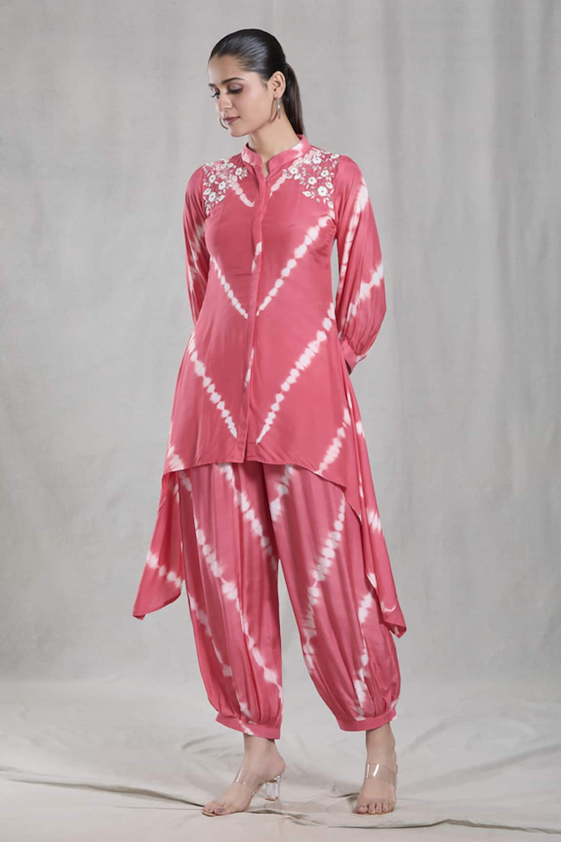 Khwaab by Sanjana Lakhani Shibori Tie-Dye High-Low Kurta With Pant