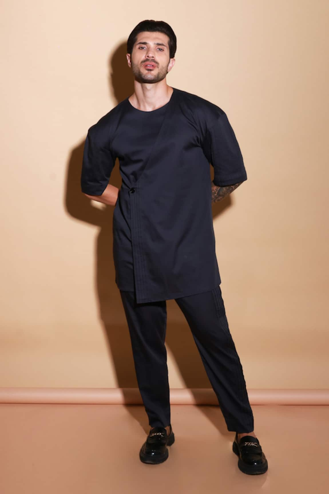 Echke Flap Buttoned Shirt & Pant Set