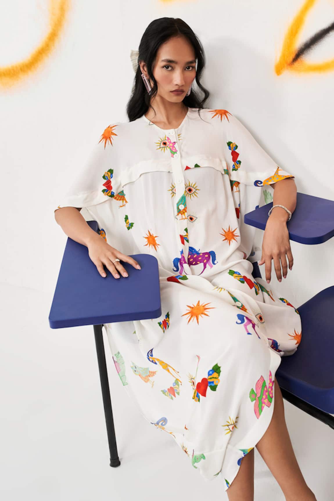 Verb by Pallavi Singhee Abstract Print Dress