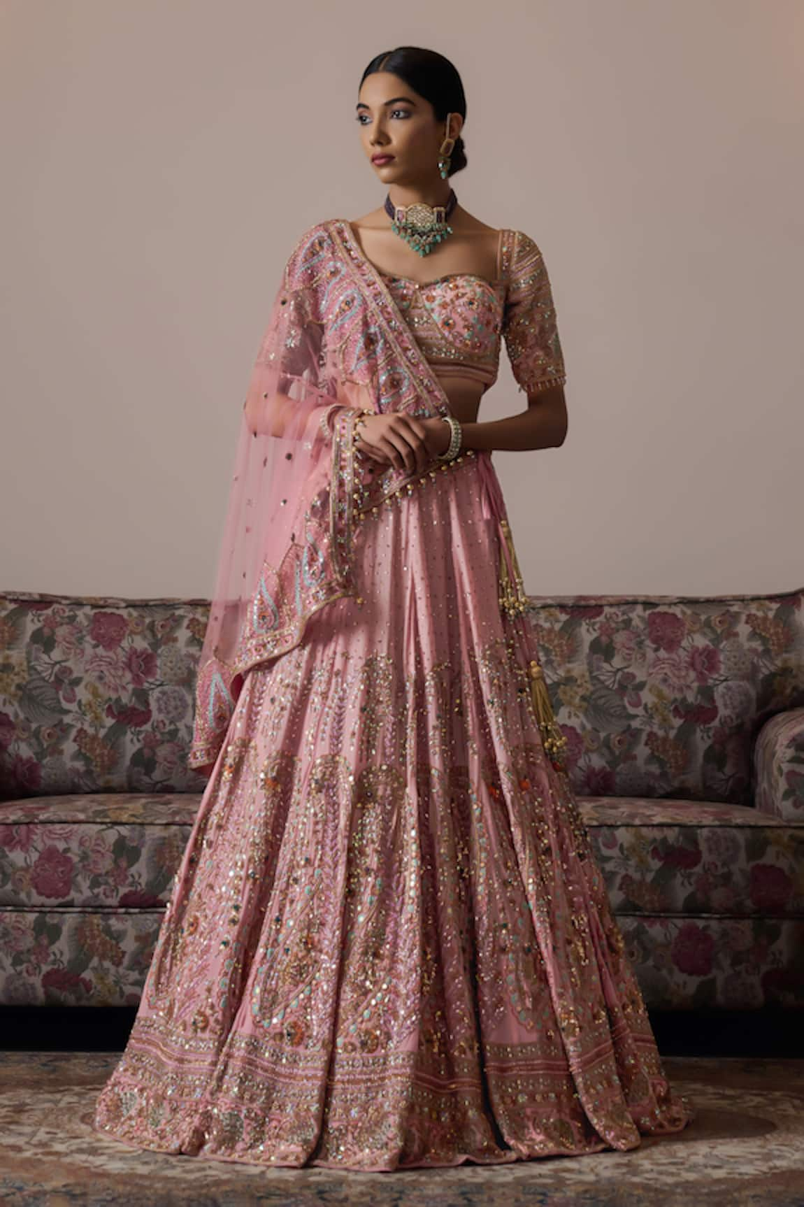 Irrau by Samir Mantri Raahi Paisley Embroidered Bridal Lehenga Set