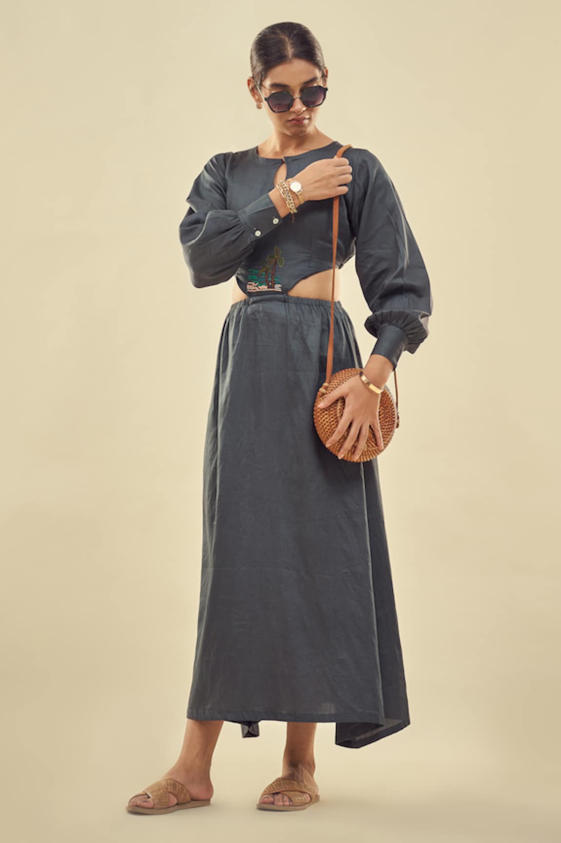 AFFROZ Cutout Maxi Dress